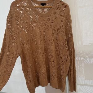 🪴Torrid Brown Open-Knit Pullover